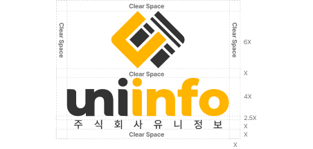 유니정보 로고 시그니처 좌우 조합형 (한글 포함)